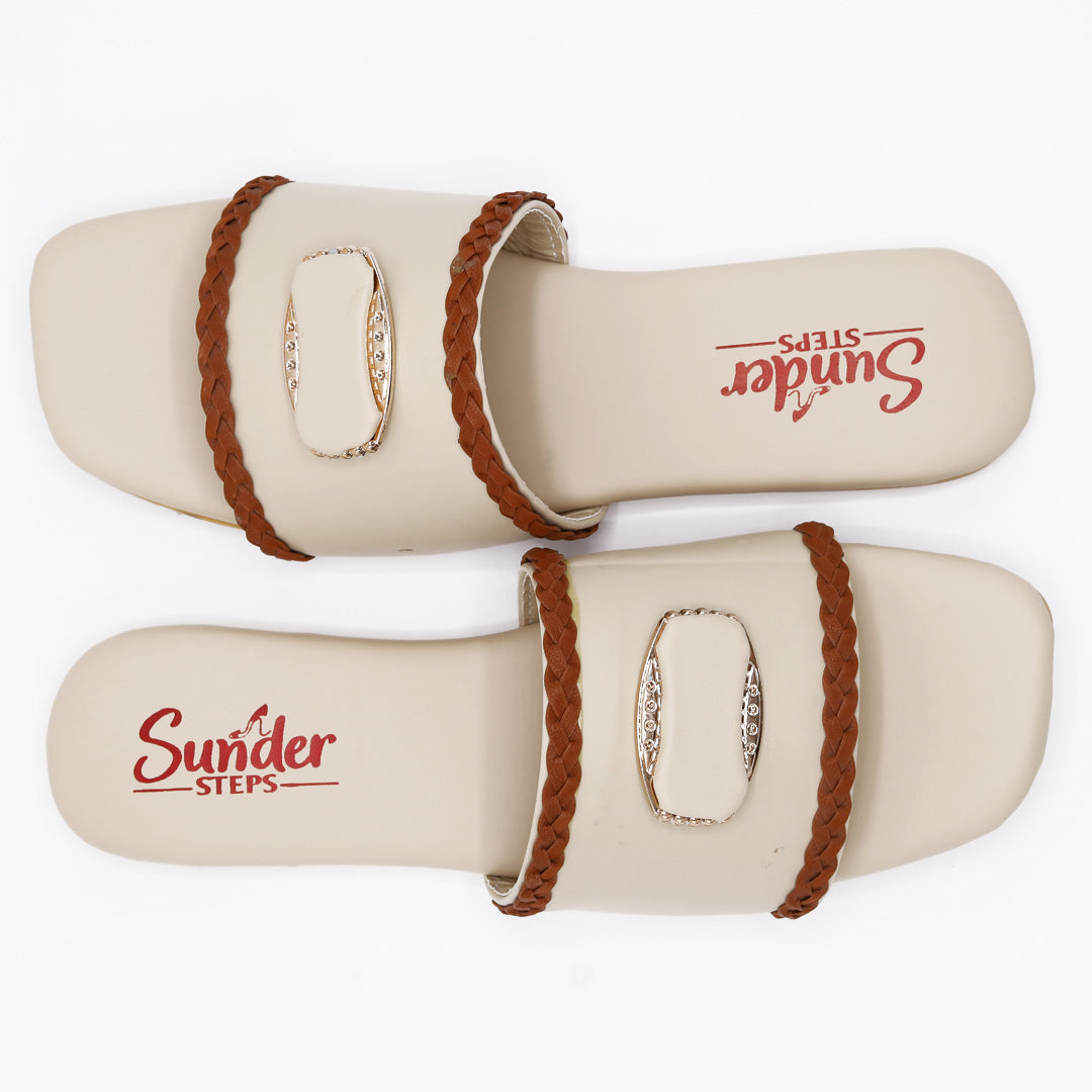 Braided Strap & Gold Accent Flats-013