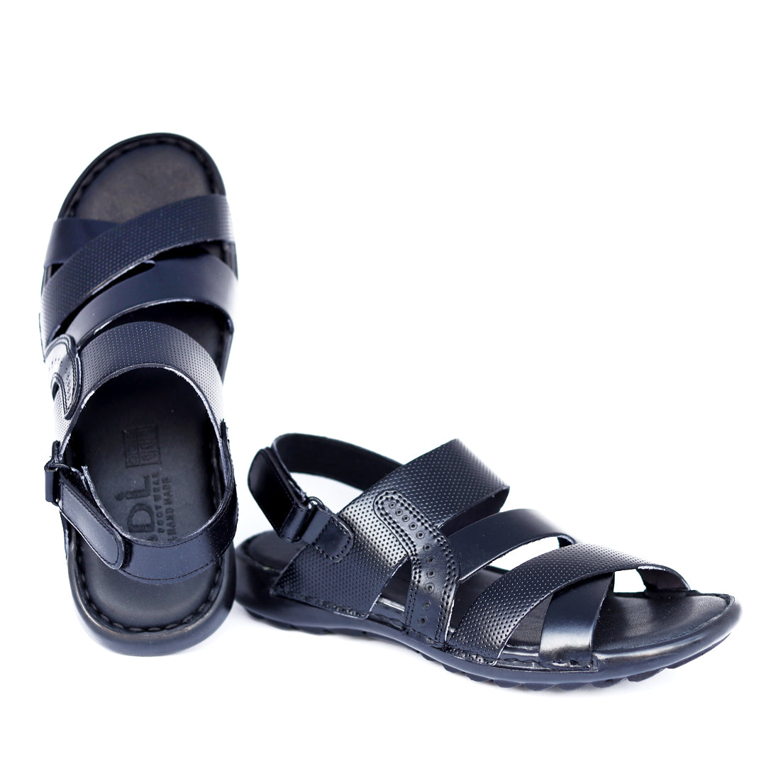 Shiny Leather Sandals. Art-2140 Black