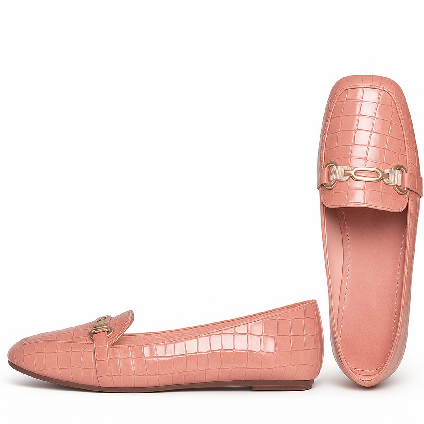 Croc-Embossed Loafers