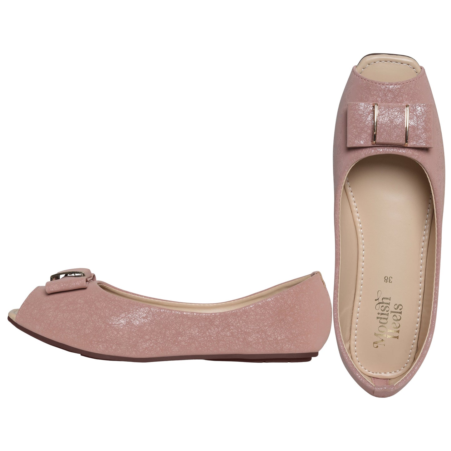 Casual Textured Pink Flat Shoes