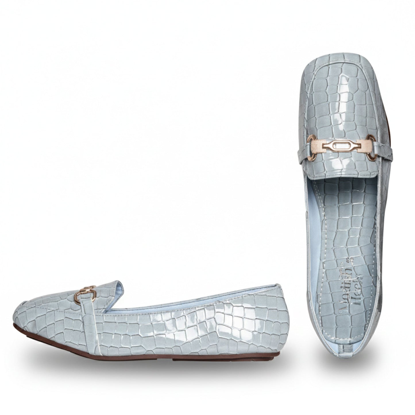 Croc-Embossed Loafers