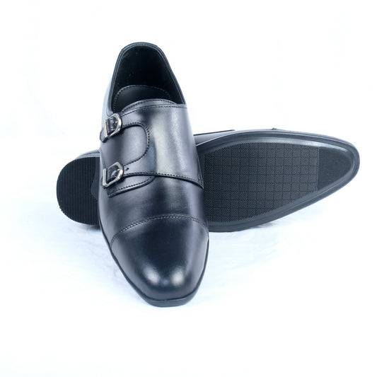 Leather Double Monk Strap Shoes – Elegant & Stylish ART-4101