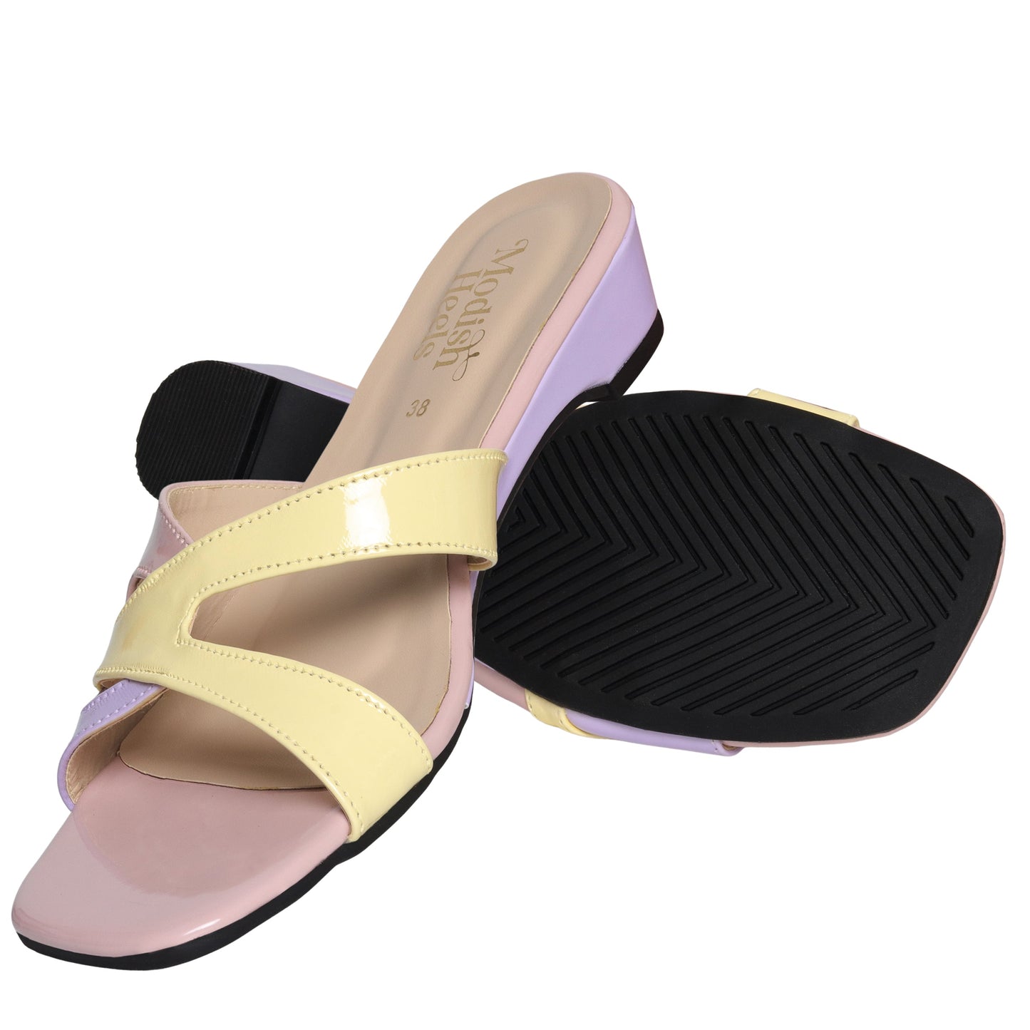Pastel Criss-Cross Flat Slides