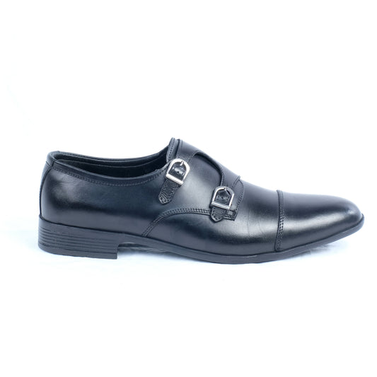 Leather Double Monk Strap Shoes – Elegant & Stylish ART-4101