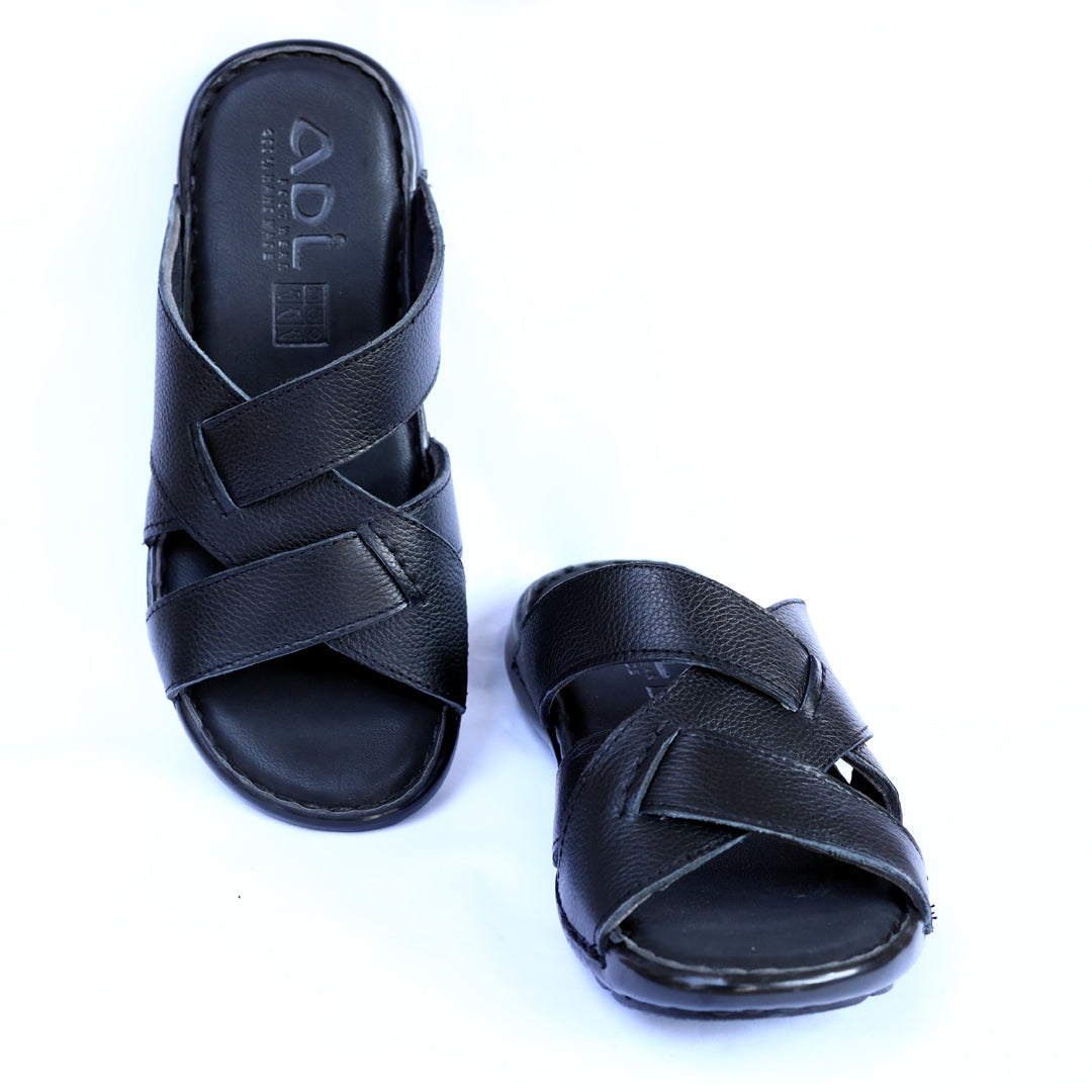 Leather Cross-Strap Slipper – Stylish & Comfortable  ART-8126