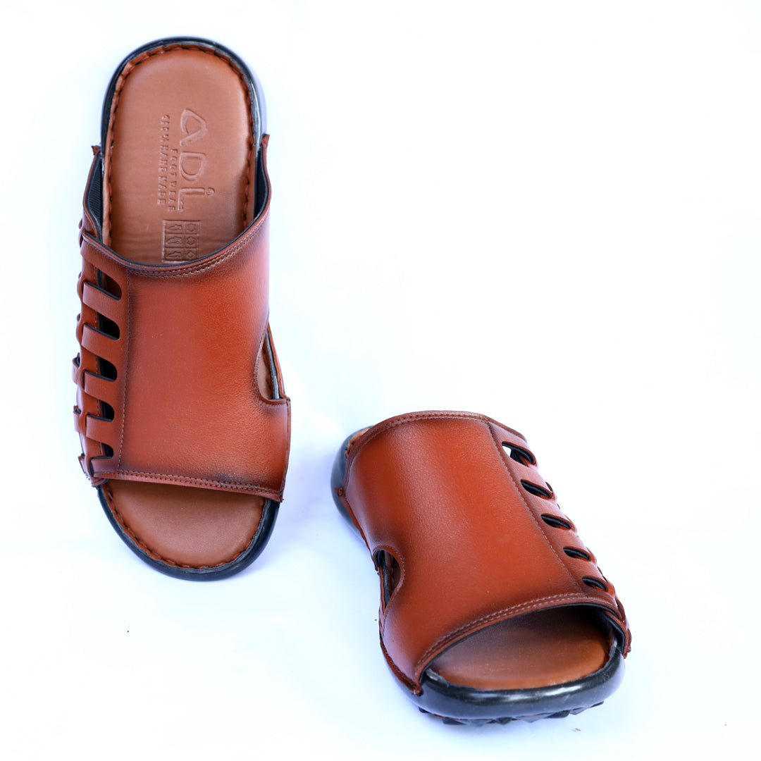 Men's Leather Slippers – Comfortable & Stylish  ART-6131