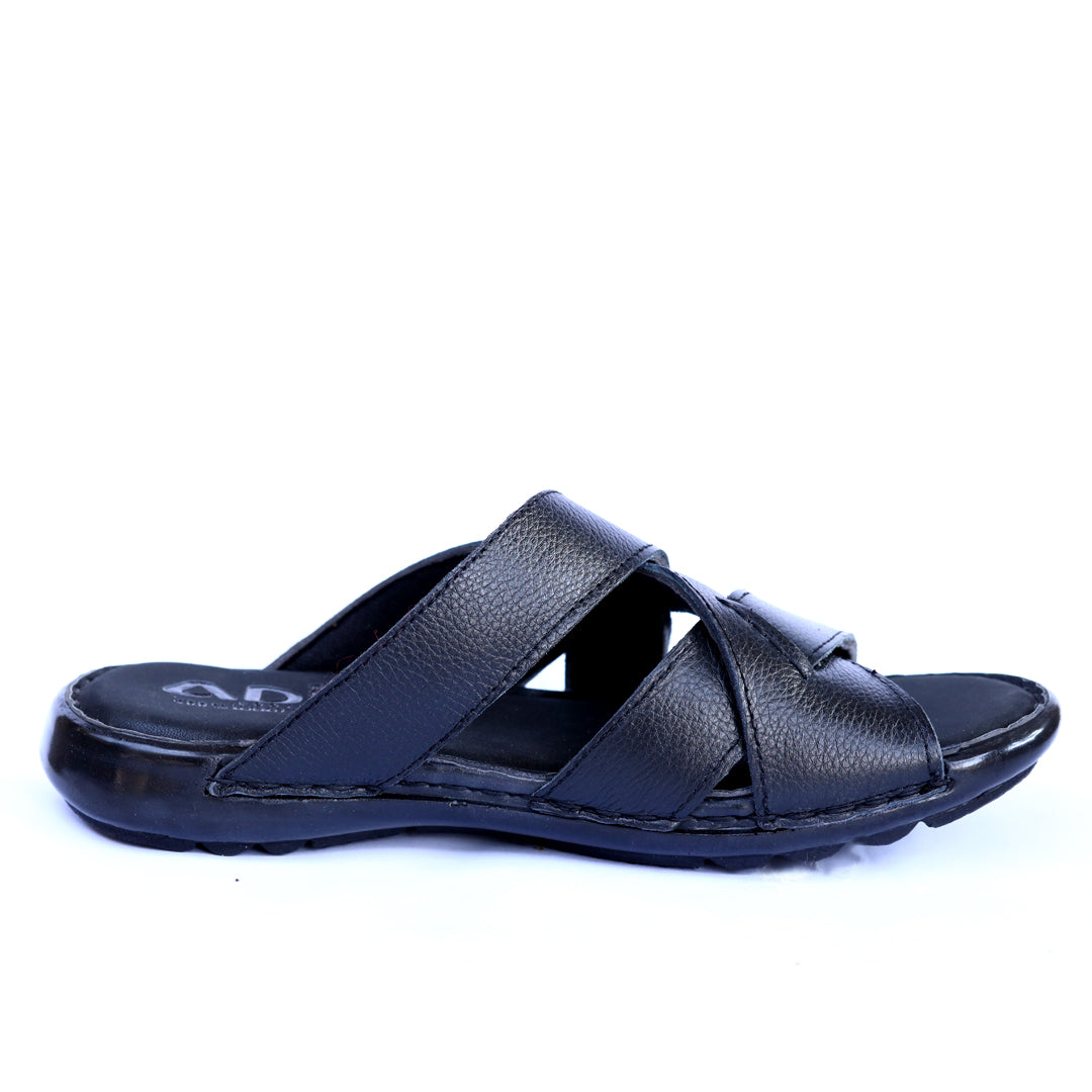 Leather Cross-Strap Slipper – Stylish & Comfortable  ART-8126