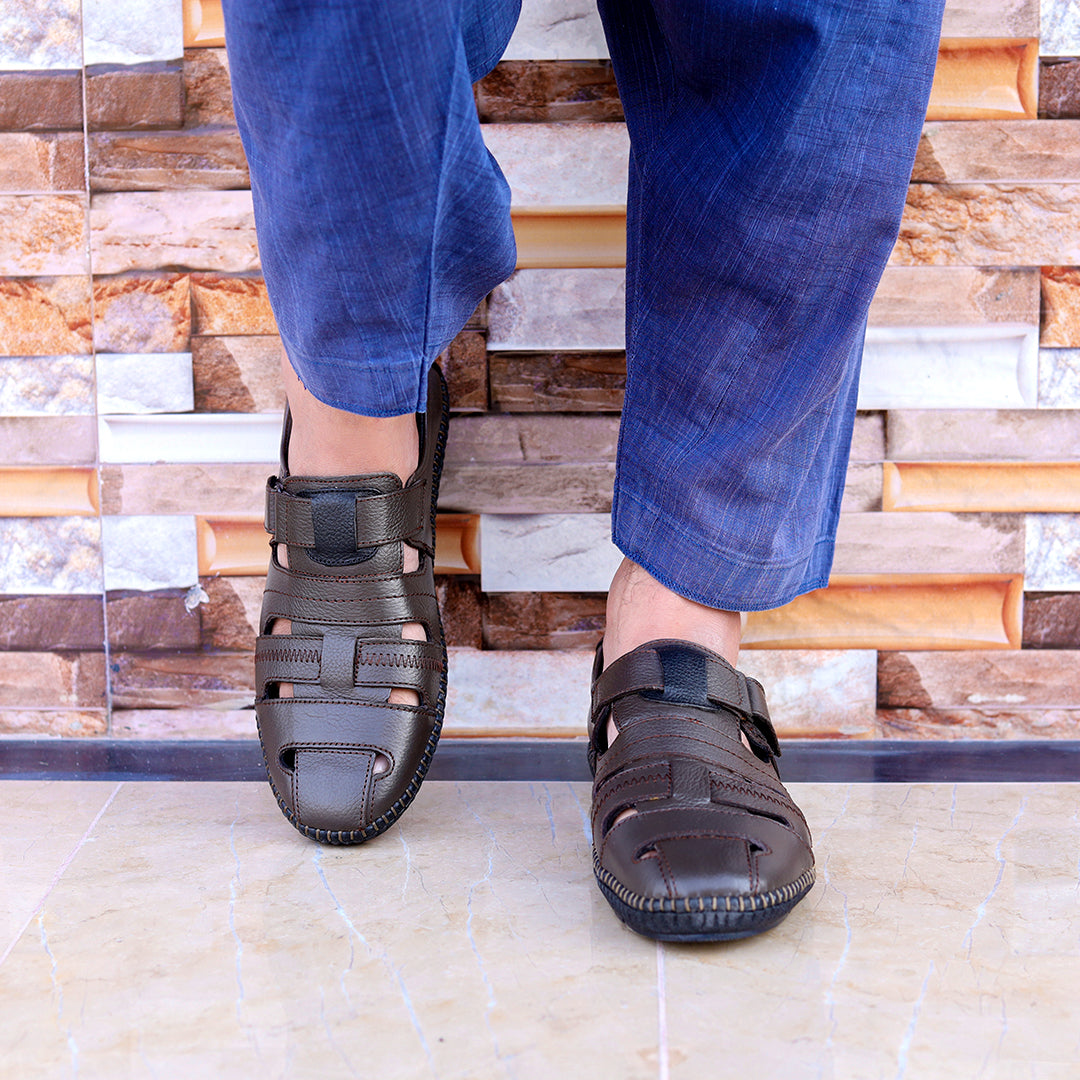 Men's  Leather Fisherman Sandals ART-009