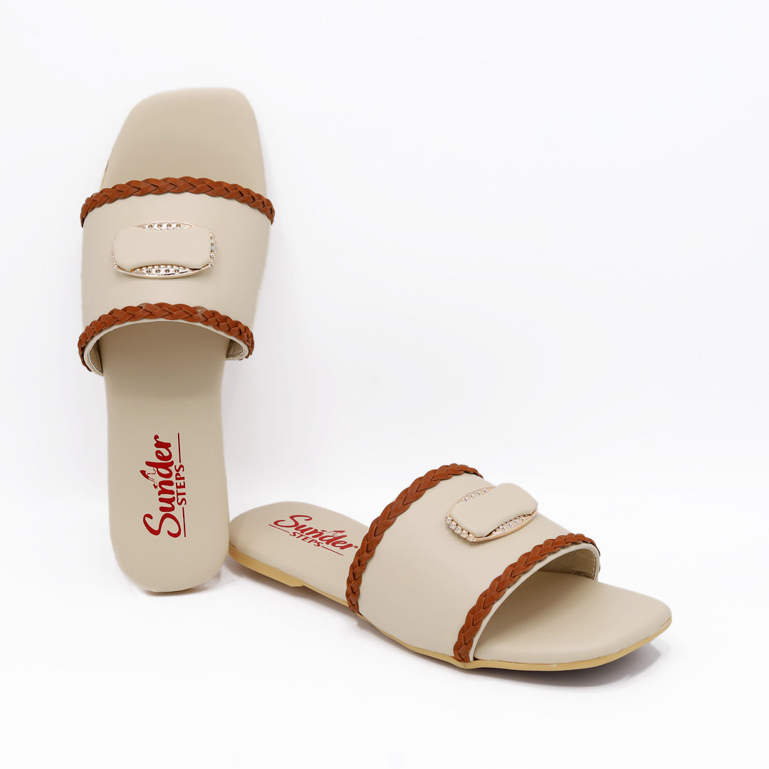 Braided Strap & Gold Accent Flats-013