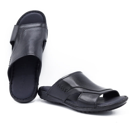 Pure leather Slippers Art 8112 Black