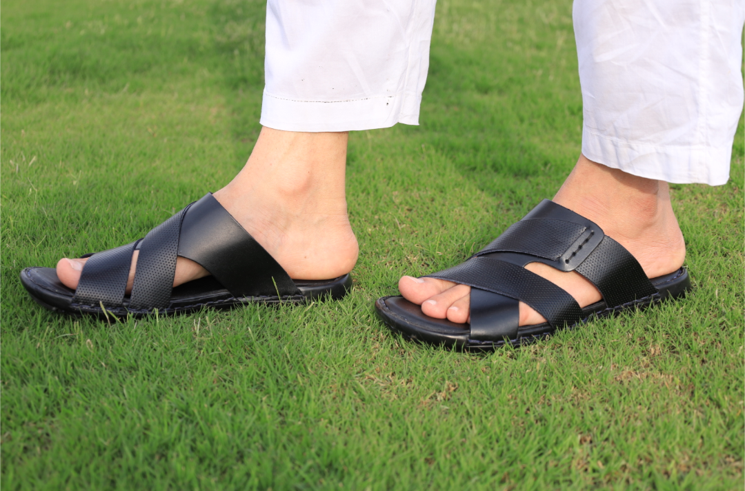 Men's Leather Slippers – Stylish & Comfortable  ART-6112