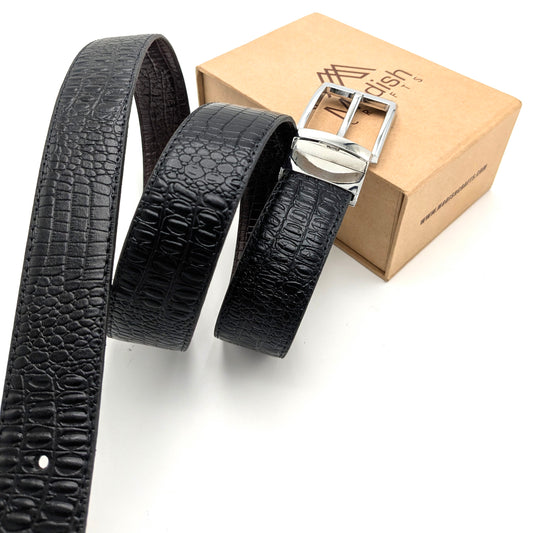 Double Sided . Crocodile Texture Formal Belt