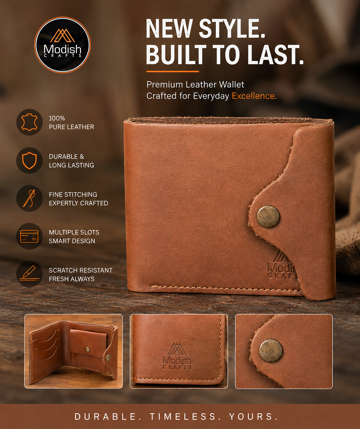 Button Lock Wallet . W-3